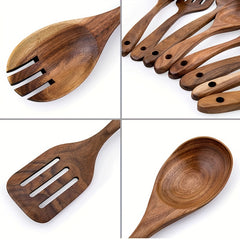 9pcs Non Stick Wooden Kitchen Utensil Set Safe and Eco Friendly