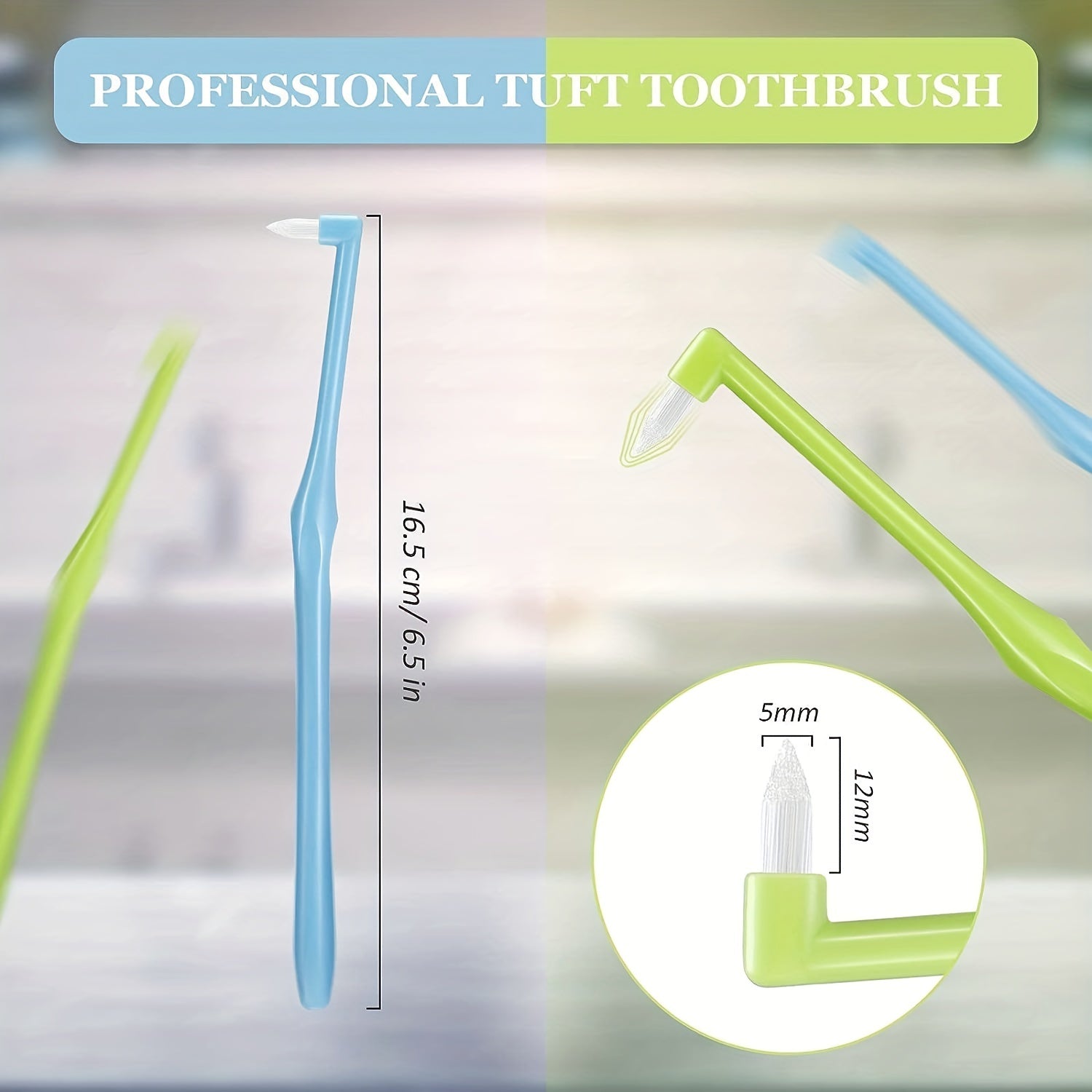 2pcs Slim Interspace Toothbrushes for Detail Cleaning Green