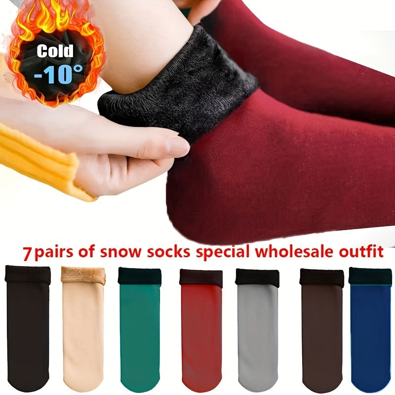 Plush Lined Mid Tube Socks Women's Stockings