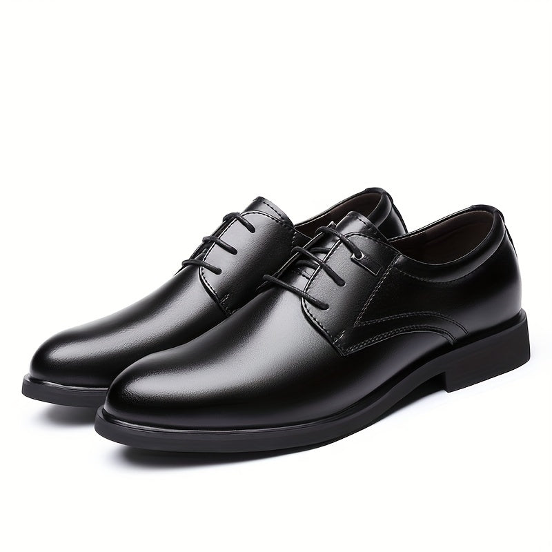 Men's Round Toe Lace Up Derby Shoes Non Slip Business Formal Shoes