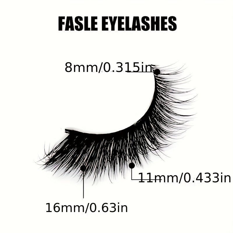 Wispy False Eyelashes Natural Look Faux Mink Fluffy Cat Eye Lashes 3D 15mm