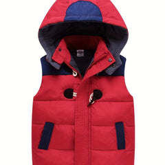 Boys Hooded Fleece Zip Up Vest for Autumn/Winter