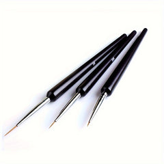 Set of 3 Fine Detail Paint Brushes for Outlining and Practicing