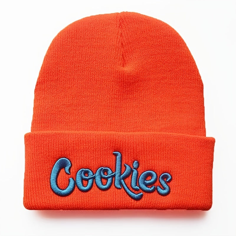 Boys Classic Knit Cap With Cookies Embroidery