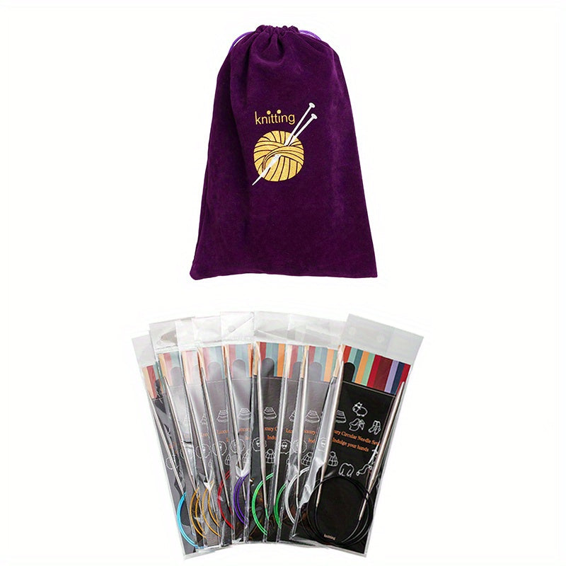 Circular Knitting Needles Set 80 01cm Stainless Steel Stick Sweater Needle