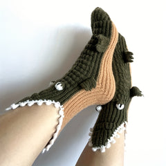 Funny Cartoon Crocodile Socks for Women