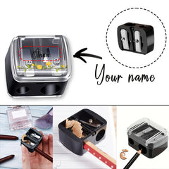 Personalized Makeup Sharpener Pencil Case with Custom Name Text