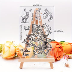 Winter Elk Clear Stamp for Scrapbooking DIY Card Making