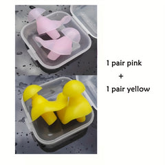 Reusable Silicone Ear Plugs for Swimming & Surfing with Storage Box
