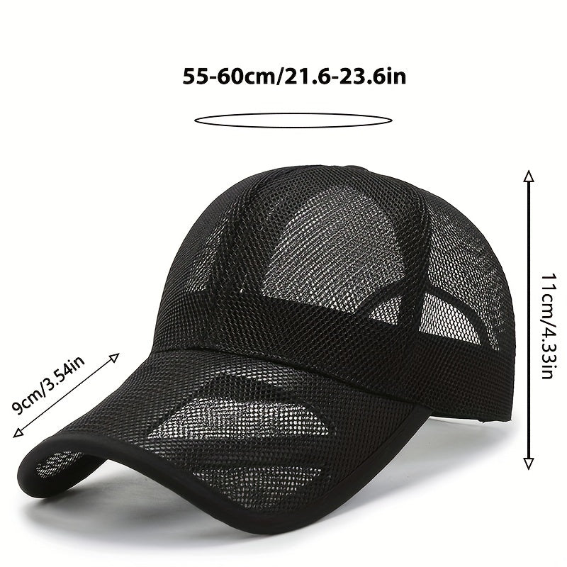 Hollow Out Brim Baseball Cap Summer Mesh Visor Cap for Hiking
