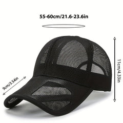 Hollow Out Brim Baseball Cap Summer Mesh Visor Cap for Hiking
