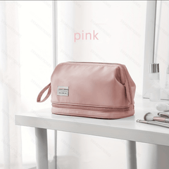 Large Capacity Makeup Bag with Brush Organizer Portable Travel Cosmetic Pouch