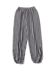 Girls Houndstooth Sweatpants Elastic Waist Casual Sport Pants