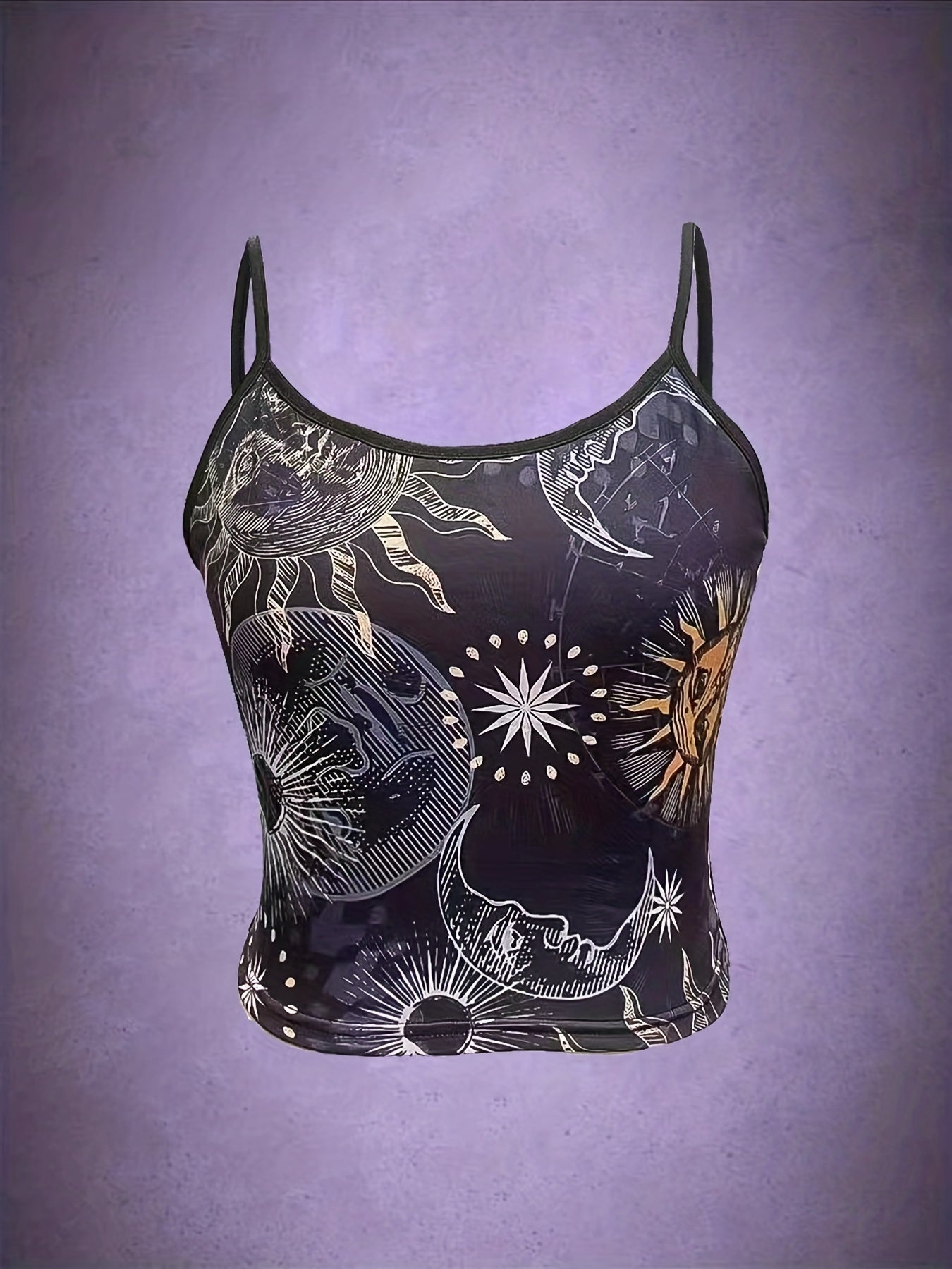 Moon & Sun Spaghetti Strap Top Sleeveless Cami