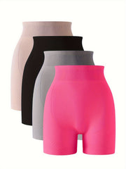 4pcs Seamless Boyshort Panties Soft Stretch Panties Women's Linger