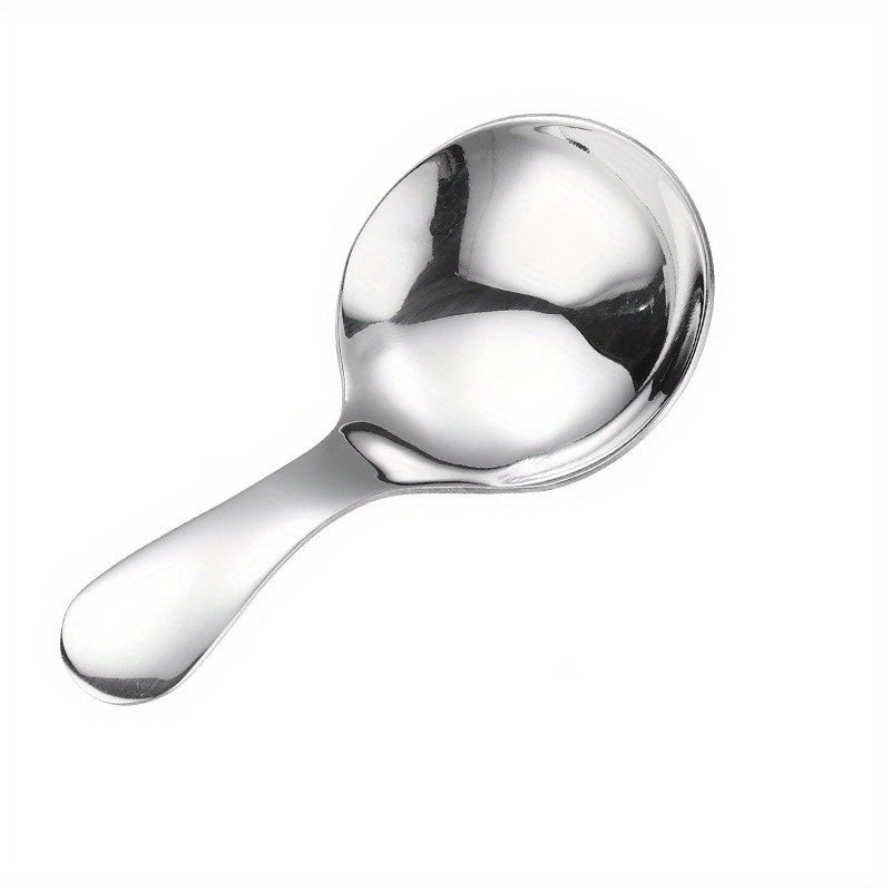 Stainless Steel Mini Round Spoon Short Handle Salt Spice Pastry Dessert Spoon