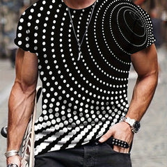 Men's Geometry Graphic T shirt Casual Mid Stretch Breathable 3D Print Tee