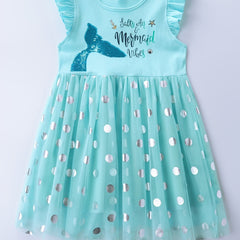 Toddler Girls Mermaid Tail Mesh Dress for Beach Vacation