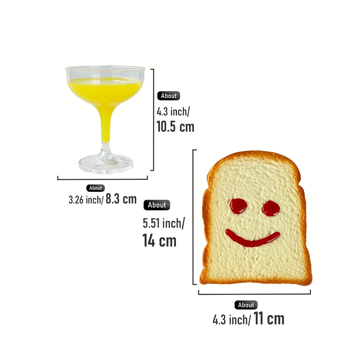 Juice Cup Bread Set Pretend Play Kitchen Props
