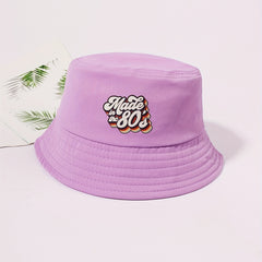 Purple Vintage Bucket Hat Fisherman Cap For Women Men