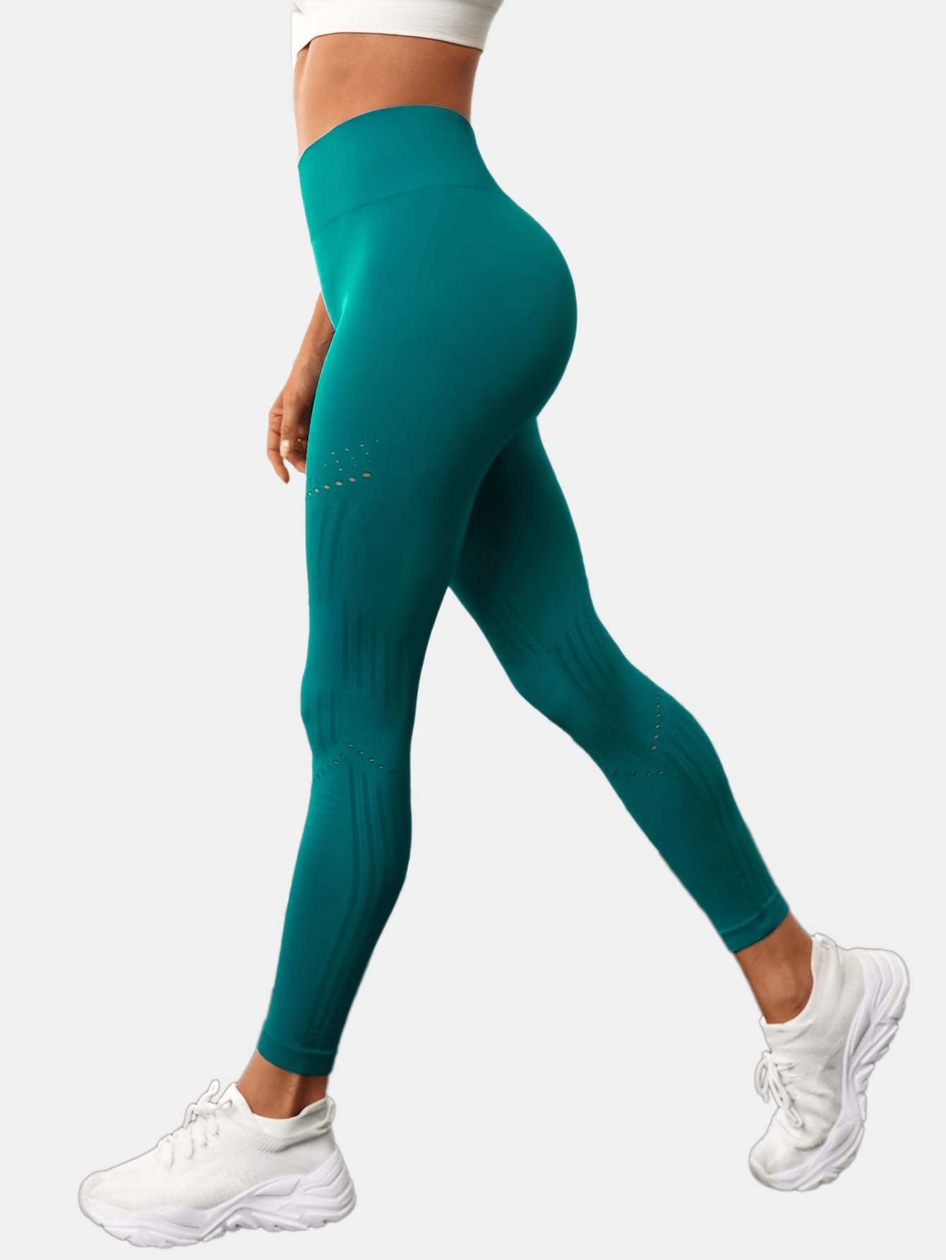 Green Yoga Leggings High Waist Butt Lifting Seamless Gym Pants