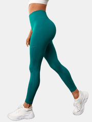 Green Yoga Leggings High Waist Butt Lifting Seamless Gym Pants