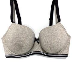 Molded Cup Underwire Bra, Striped Pattern, Bow Decor