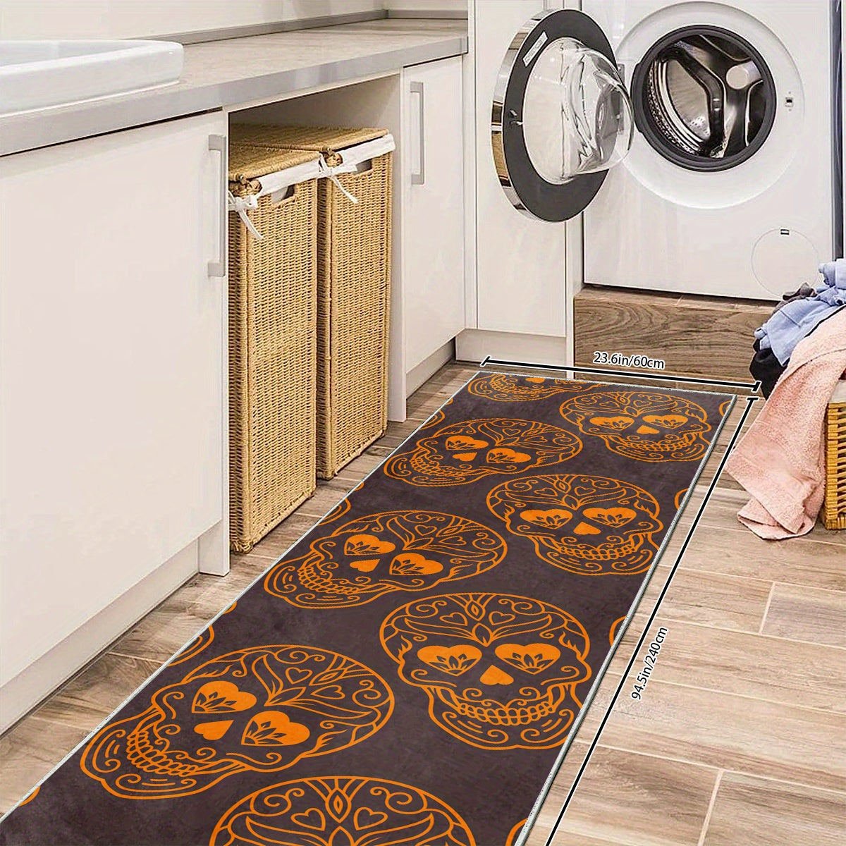 Gothic Halloween Runner Rugs Of The Dead Laundry Room Rug