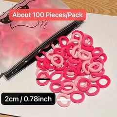 Rose Red Hair Ties Elastic Hair Rope Style Hair Band 100pcs pack