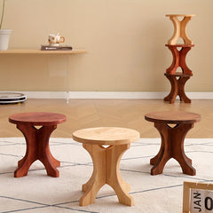 Wooden Stool Shoe Changing Stool Solid Wood Small Stool Round Stool