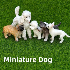 Realistic Dog Figurine Chihuahua Poodle Shih Tzu Maltese Pug Durable PVC Collect