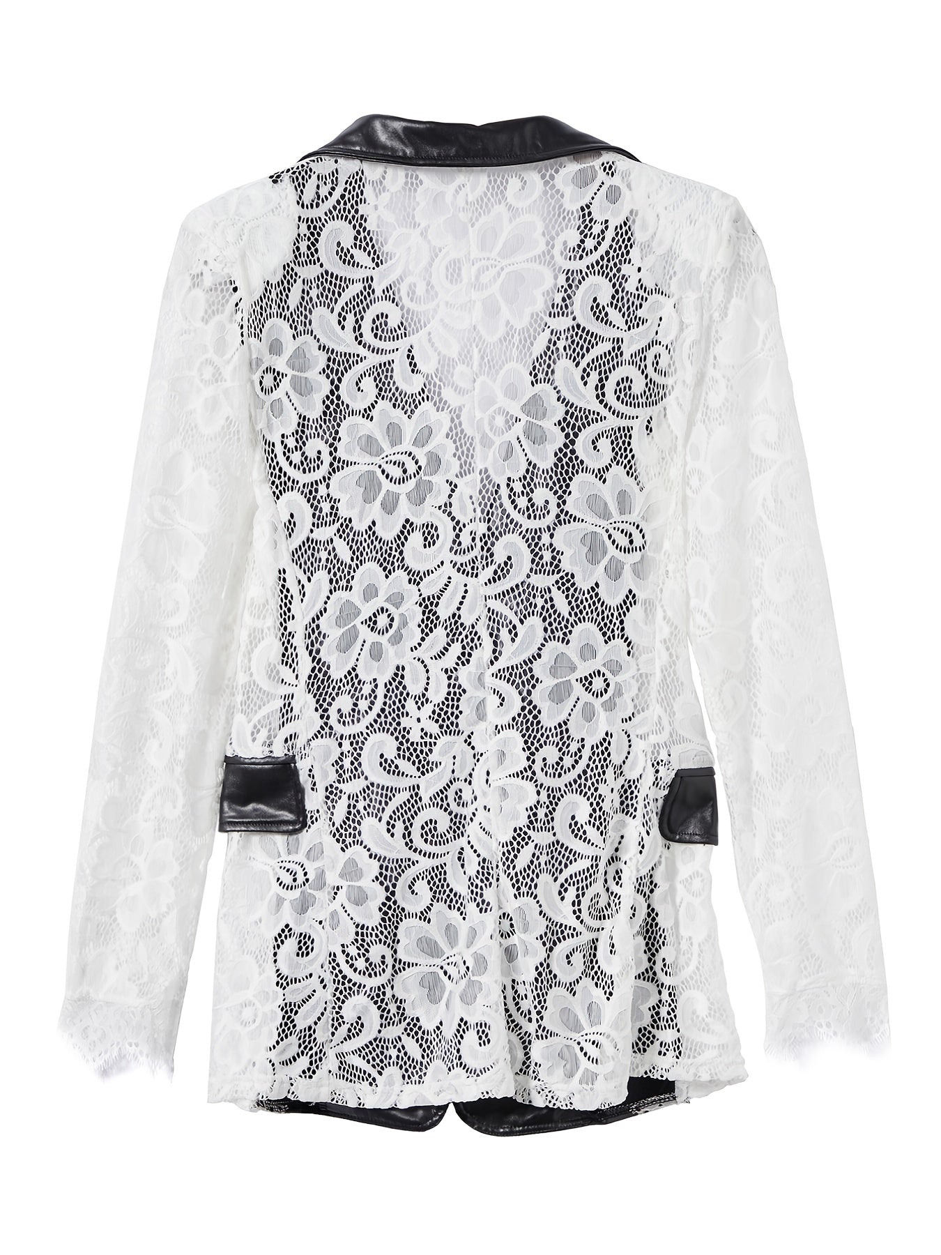 Lace Stitching Lapel Collar Blazer Jacket for Wedding & Party