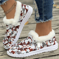 Women's Christmas Snow Boots Plush Comfort Flats