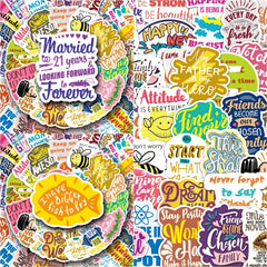 50pcs Inspirational Phrase Series Stickers for Phone Laptop Helmet Skateboard