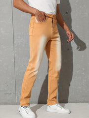 Y2k Slim Fit Jeans Mens Distressed Stretch Denim Pants