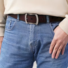 Antique PU Leather Retro Buckle Business Jeans Belt