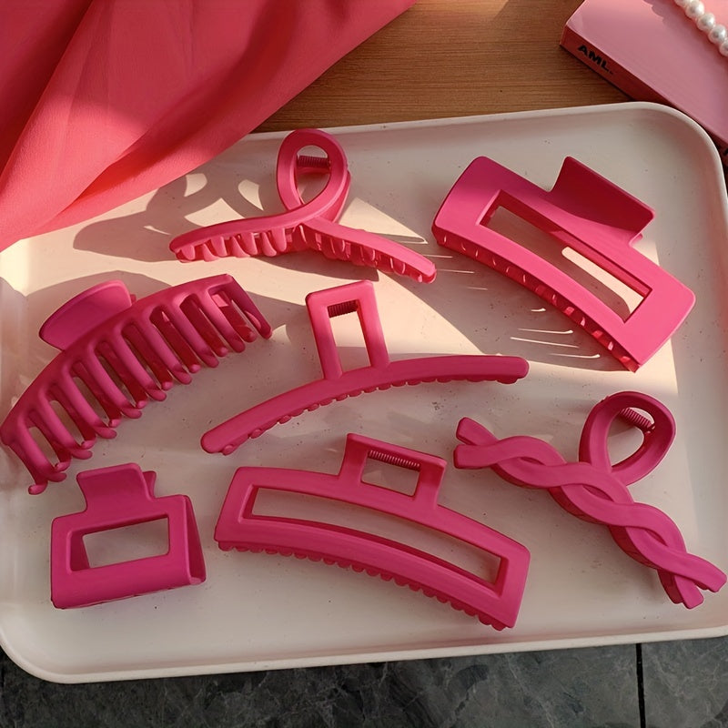 Pink Plastic Hair Clip Claw Clips Decorative Hair Accessories For Girls