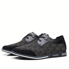 Men's Geometric Pattern Derby Shoes Lace up Front Dress Shoes For Men