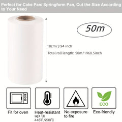 50M Roll Cake Pan Side Liners 10 X 164ft Stickless Baking Parchment Paper Roll