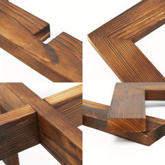 2 Wood Plant Stands Modern Rattan Flower Pot Stand Low Indoor Wooden Stool