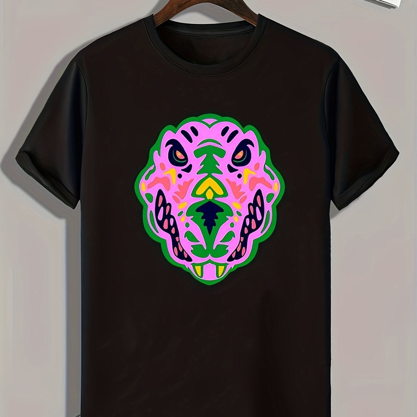 Monster Print Men's Graphic T-shirt for Summer