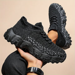 Men's Weave Knit Lace Up Casual Shoes Lightweight Sneaker