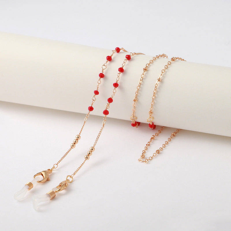 Beaded Glasses Anti Slip Mask Chain Strap Lanyard