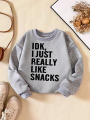 Letter Series Boys Pullover Sweatshirt Long Sleeve Crew Neck Kids Clothing