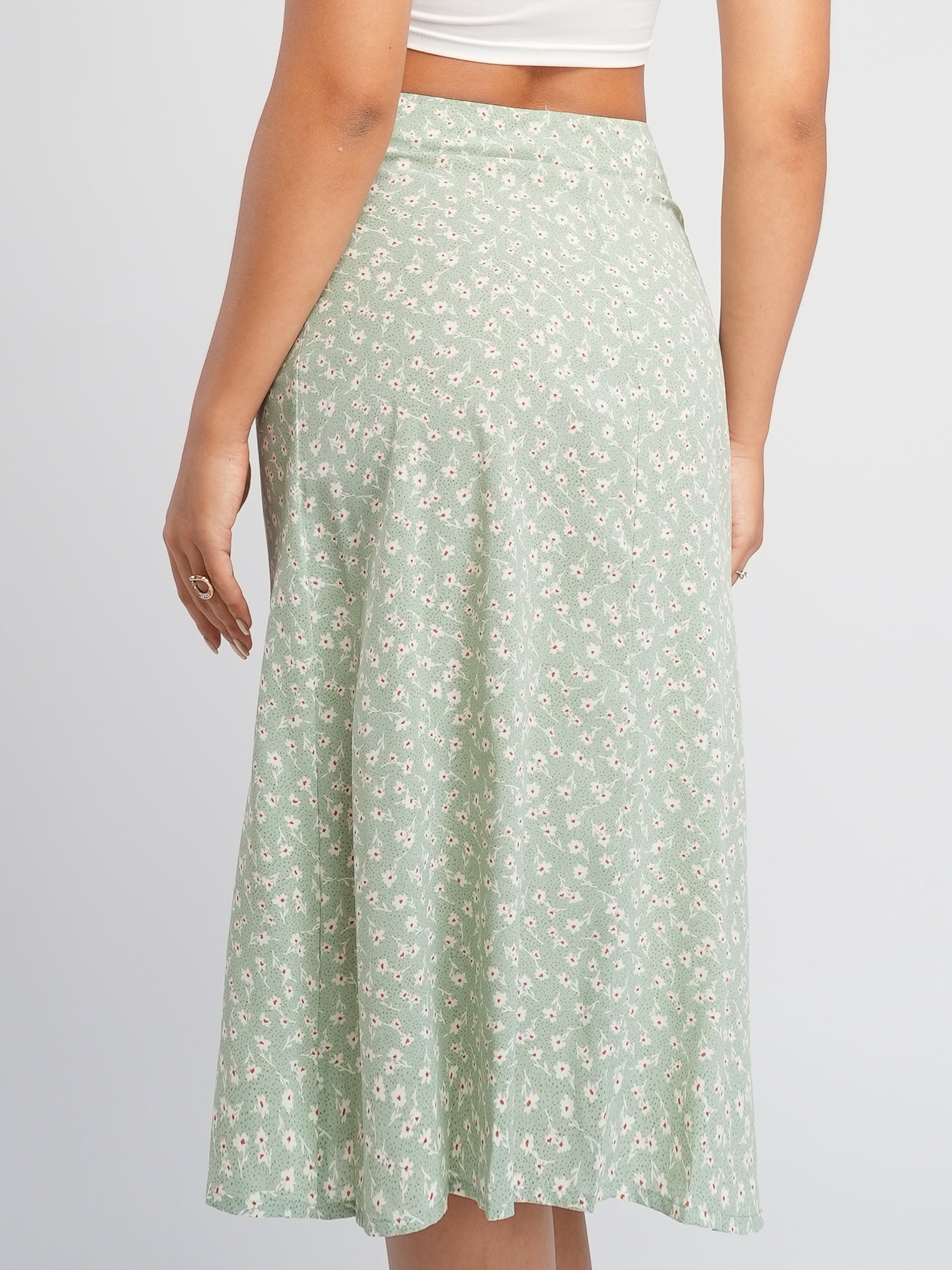 Ditsy Floral Slit Skirt Casual Loose Summer Women's Clothing