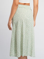 Ditsy Floral Slit Skirt Casual Loose Summer Women's Clothing