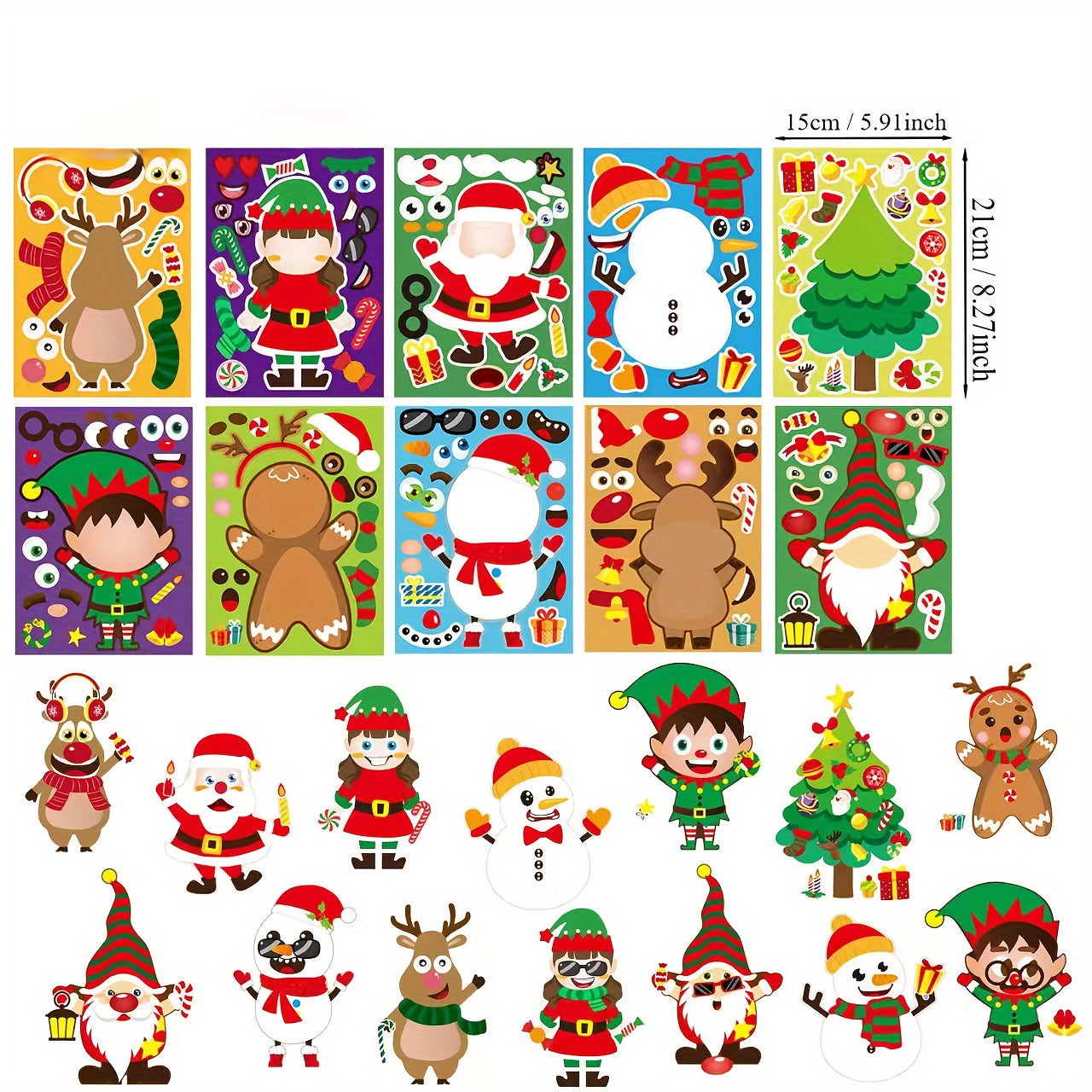 Cartoon Santa Snowman DIY Stickers - Creative Puzzle Handbook Decoration
