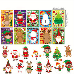 Cartoon Santa Snowman DIY Stickers - Creative Puzzle Handbook Decoration