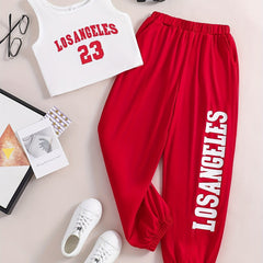 Girls Casual Tank Top & Pants Set For Summer Holiday Party