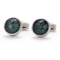 Men's Green Round Shirt Cufflinks